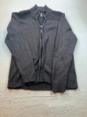 Method Full Zip Ribbed Knit Chocolate Sweater Men's‎ M